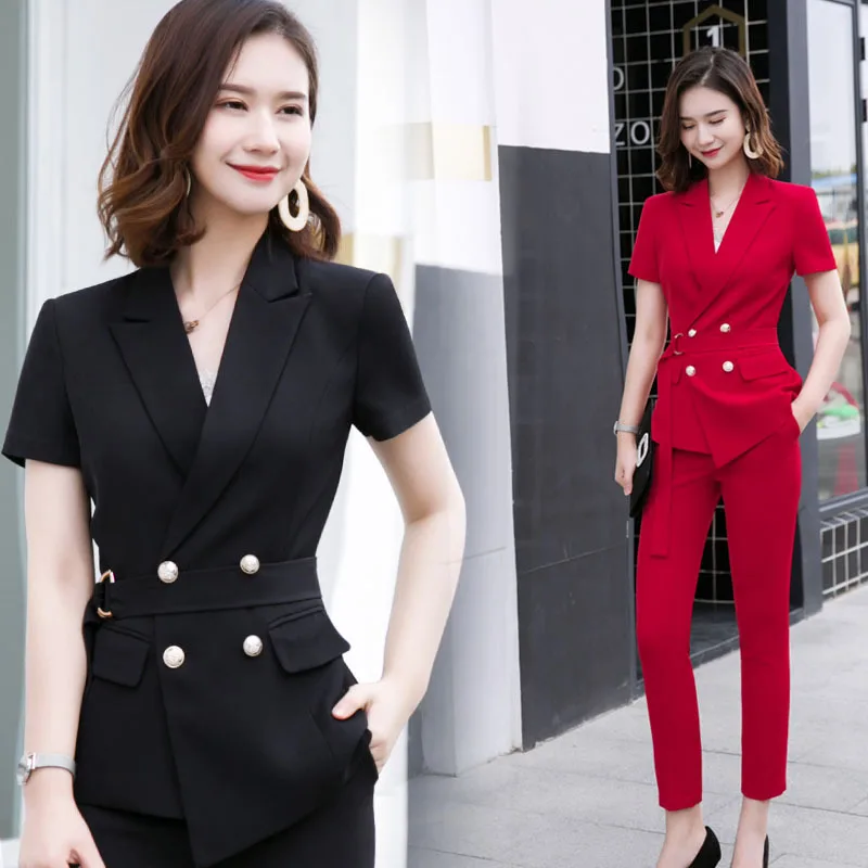 Professional suit ladies summer short sleeve lacing new fashion temperament red suit Formal office beautician plus size uniforms
Professional suit ladies summer short sleeve lacing new fashion temperament red suit Formal office beautician plus size uniforms