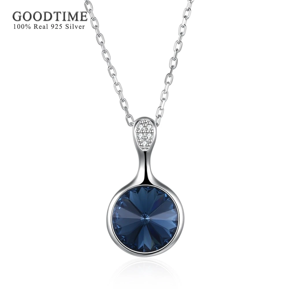 Necklace Silver 925 Jewelry Classic Blue Crystal Round Pendant Necklaces 925 Sterling Silver Jewelry Fashion Necklaces For Women
Necklace Silver 925 Jewelry Classic Blue Crystal Round Pendant Necklaces 925 Sterling Silver Jewelry Fashion Necklaces For Women