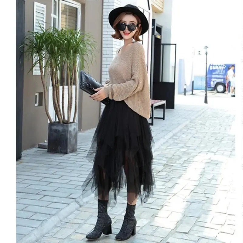 Fashion Elastic High Waist Long Tulle Skirt Women Irregular Hem Mesh Tutu Skirt 2018 Spring Party Skirt Ladies faldas detul 9
Fashion Elastic High Waist Long Tulle Skirt Women Irregular Hem Mesh Tutu Skirt 2018 Spring Party Skirt Ladies faldas detul 9