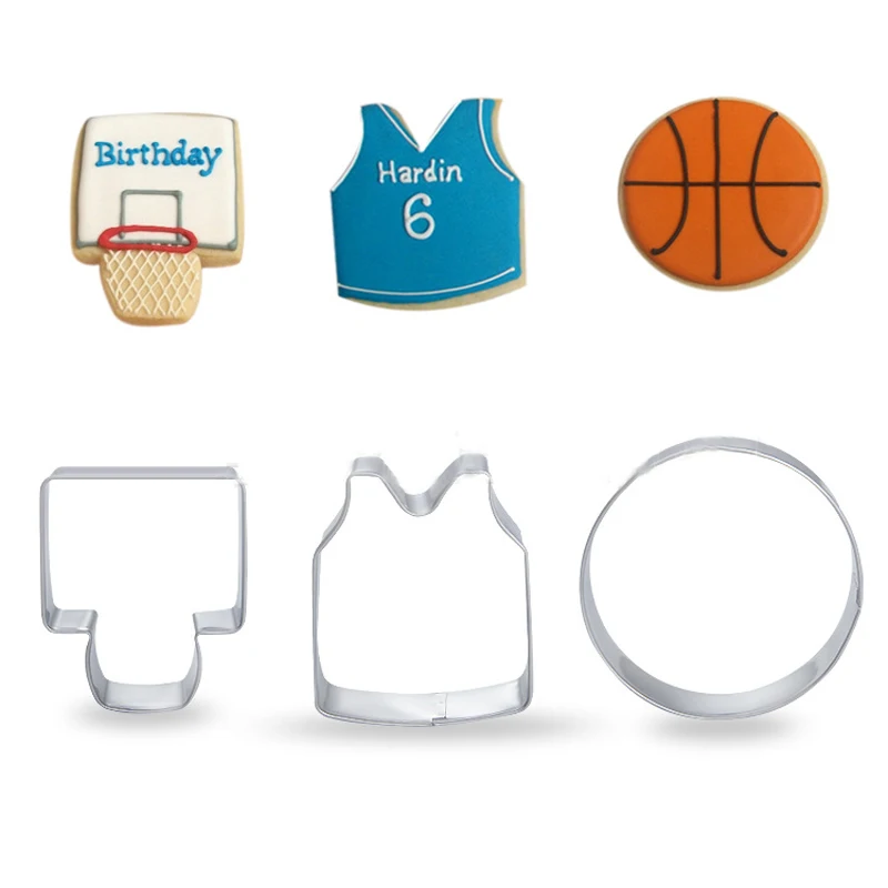 3 шт./набор декоративные металлические подставки для печенья|cookie cutter|basketball cookie