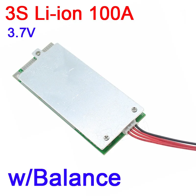 Защитная плата 3S 100A 12 В 18650 Li Ion LiPo для литиевых батарей bms Balance pcm mos 3 7 аккумуляторы