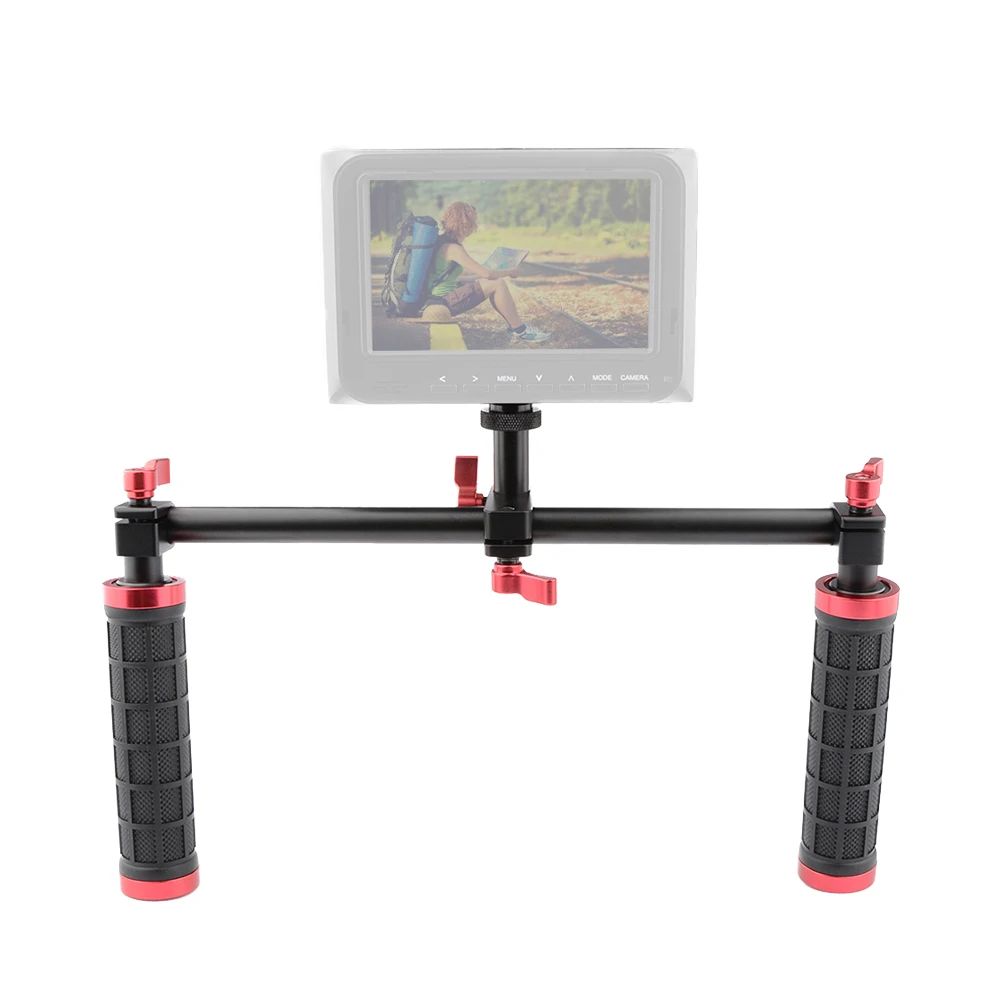 Camera Stabilizer Shoulder Dual Handle Grip Anti-Slip Rubber With Two Hand Grip For DSLR Camera Video Rig Support System C1288
Camera Stabilizer Shoulder Dual Handle Grip Anti-Slip Rubber With Two Hand Grip For DSLR Camera Video Rig Support System C1288