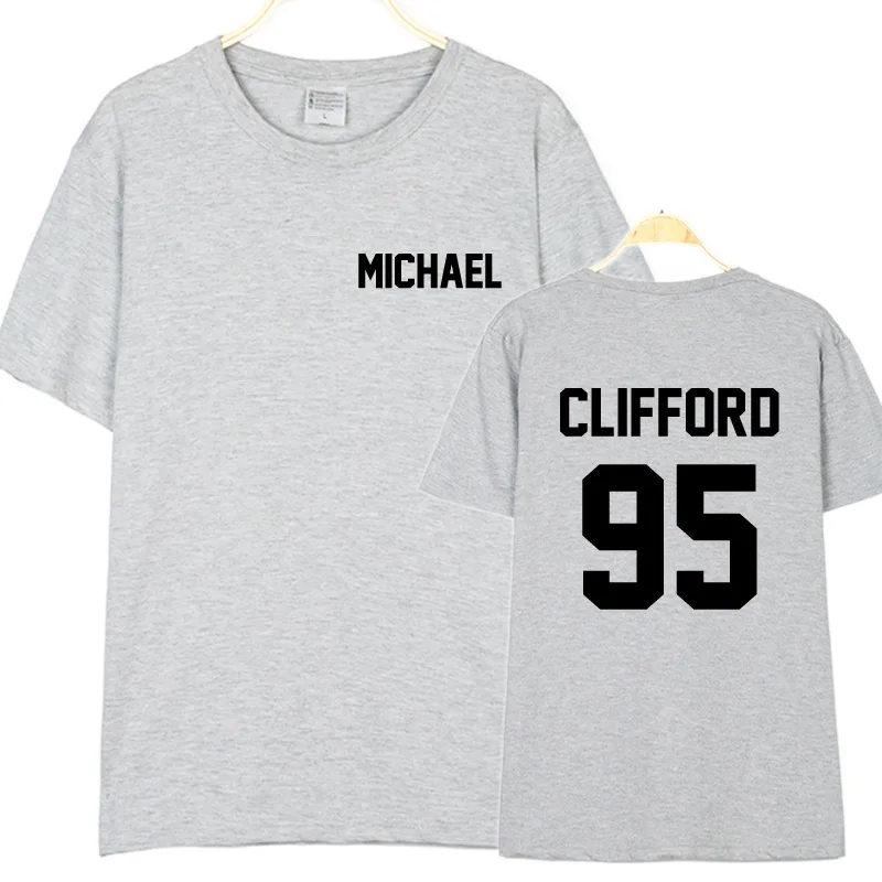 Fashion Cotton Couple T-shirt Michael Clifford 95 Letter Printed Shirt Pure Color O-neck Shirt Stylish Short Sleeve Tops
Fashion Cotton Couple T-shirt Michael Clifford 95 Letter Printed Shirt Pure Color O-neck Shirt Stylish Short Sleeve Tops
