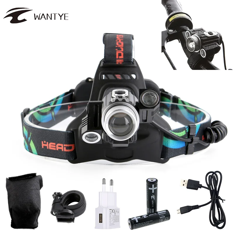 10000LM Zoom LED Cycling light T6+2XPE USB Rechargerable Bike light 4 Mode Waterproof Bicycle light Headlamp With 18650 Battery
10000LM Zoom LED Cycling light T6+2XPE USB Rechargerable Bike light 4 Mode Waterproof Bicycle light Headlamp With 18650 Battery
