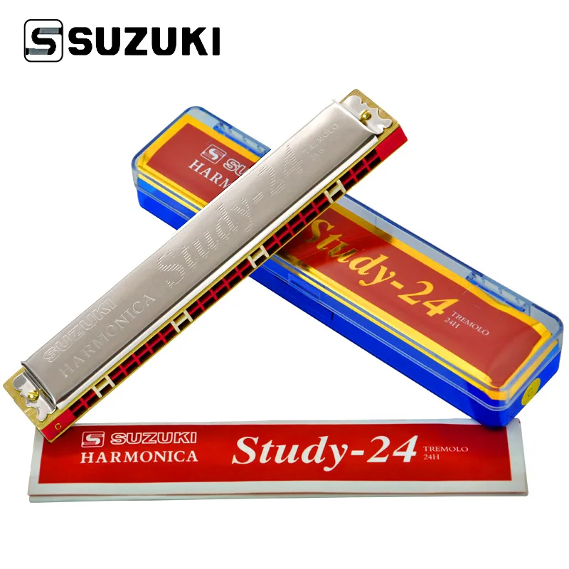 Suzuki 24 hole Harmonica key of C Tremolo Folk Master Hole для начинающих играть в полифонный тон|24