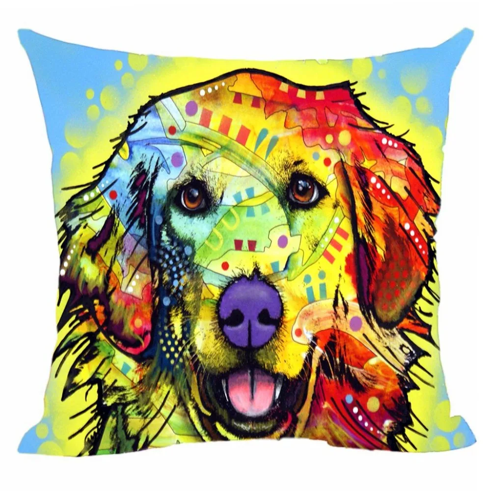Льняная Подушка Great Dane Golden Retriever Greyhound немецкая овчарка декоративная подушка для