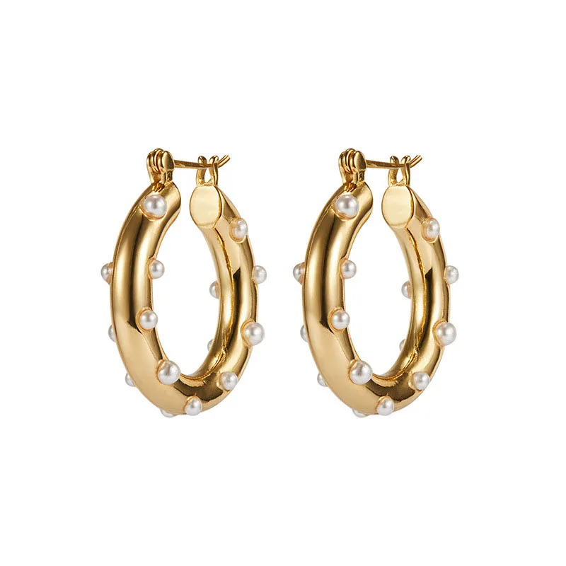 Simple Vintage Gold Color Metal Geometric Round Circle White Pearl Ball Small Loop Hoop Earring For Women Girl Weeding Party
Simple Vintage Gold Color Metal Geometric Round Circle White Pearl Ball Small Loop Hoop Earring For Women Girl Weeding Party
