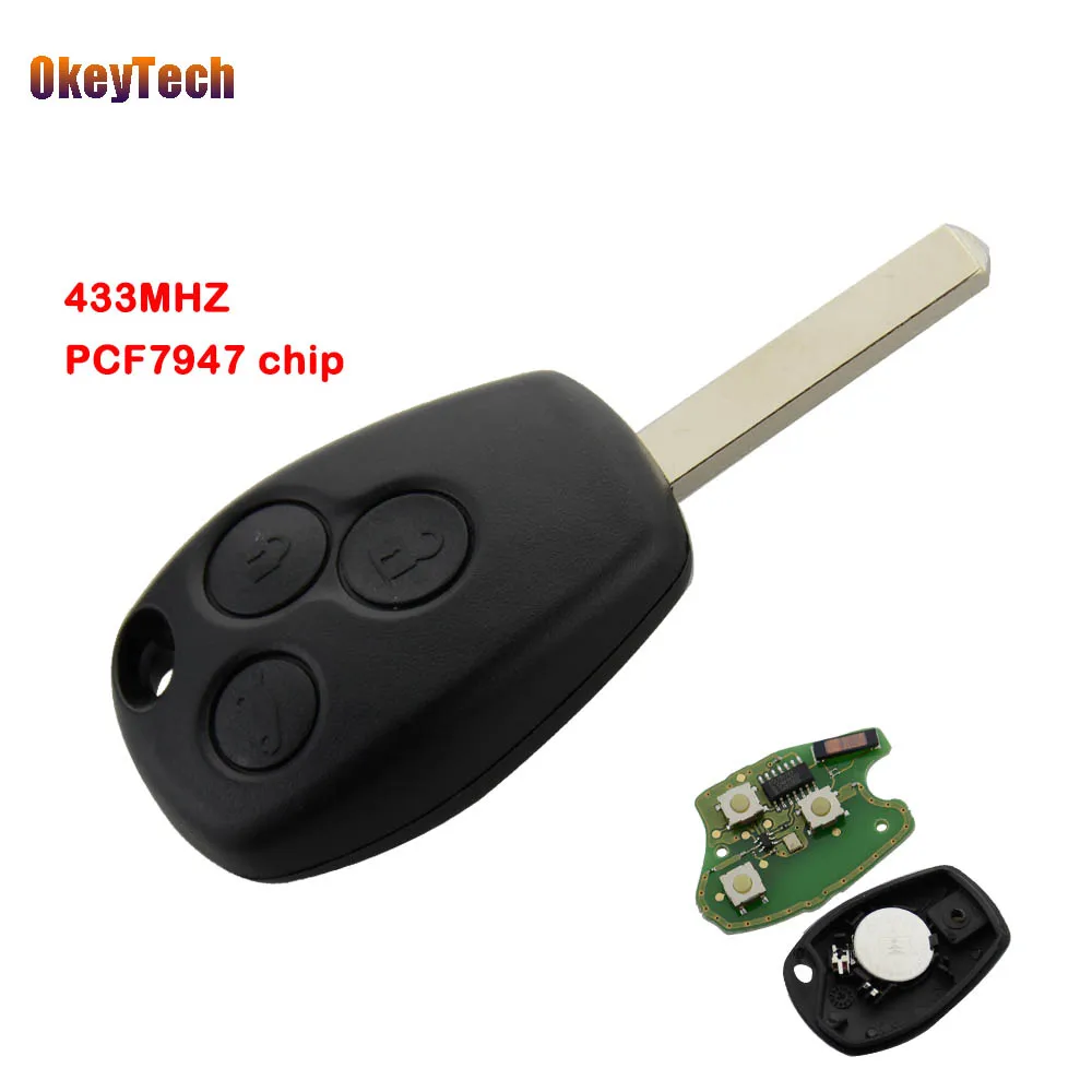 OkeyTech 433MHZ PCF7947 Transponder Chip Uncut Blade Remote Control Car Key 3 Button 433MHz For Renault Modus Kangoo II Clio III
OkeyTech 433MHZ PCF7947 Transponder Chip Uncut Blade Remote Control Car Key 3 Button 433MHz For Renault Modus Kangoo II Clio III