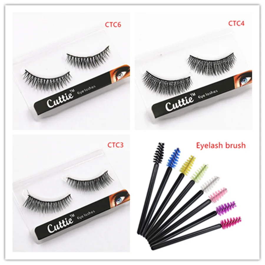 New 1 Pair Thick Cross False Eyelashes Korea Natural Nude Makeup Long Mink Handmake Eye Lashes Kit Gift #CTC4 | Красота и здоровье