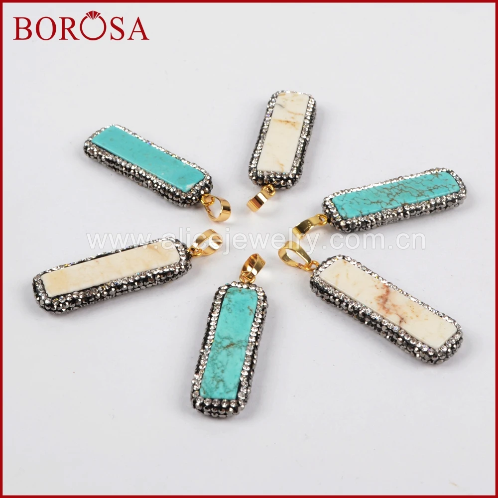 BOROSA natural how-lite stone pendant bead druzy pendant rectangle white blue stone pendant pave cz around DIY jewelry JAB632
BOROSA natural how-lite stone pendant bead druzy pendant rectangle white blue stone pendant pave cz around DIY jewelry JAB632