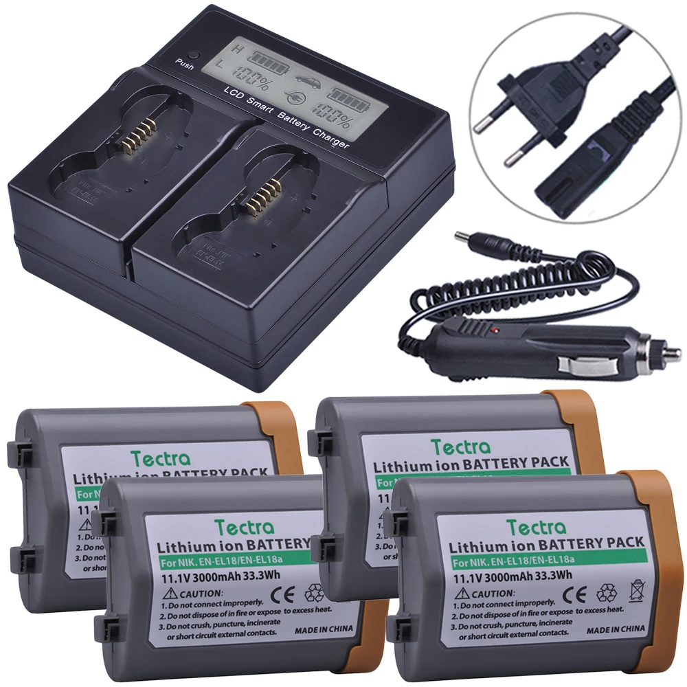 Tectra 4Pcs 3000mAh EN-EL18 ENEL18 Аккумулятор для Nikon D5 D4 D4S камера ENEL18a аккумулятор + ЖК двойное быстрое зарядное устройство + EU US вилка
Tectra 4Pcs 3000mAh EN-EL18 ENEL18 Аккумулятор для Nikon D5 D4 D4S камера ENEL18a аккумулятор + ЖК двойное быстрое зарядное устройство + EU US вилка