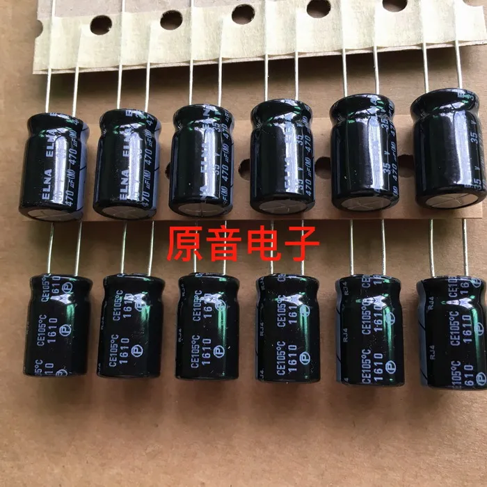 50 шт/20 шт Оригинальный ELNA RJ4 470UF35V электролитический конденсатор Новый 35V470UCE105