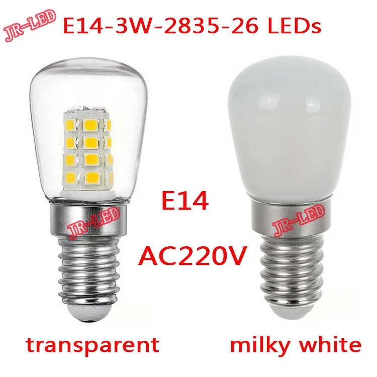 

2PCS E14 3W 26 2835 SMD 300lm 6000K White/3000K warm white Light Mini Refrigerator / Bedside Lights AC 220V