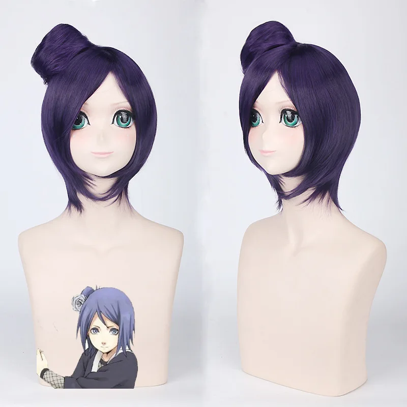 Anime Party 40cm Short Straight Synthetic Hair Bun Dark Purple Konan Cosplay Wigs for Women
Anime Party 40cm Short Straight Synthetic Hair Bun Dark Purple Konan Cosplay Wigs for Women