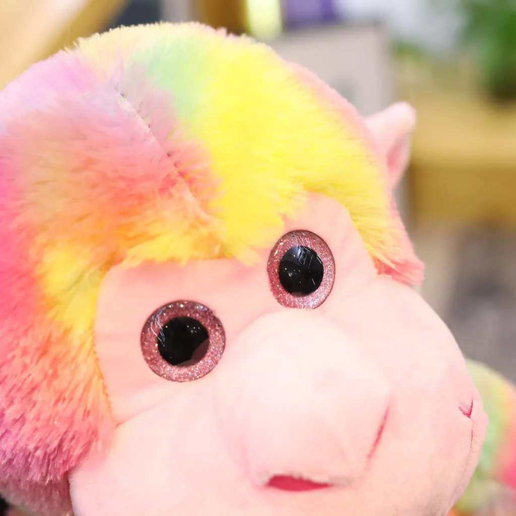 80CM Kawaii Long Arm Tail Rainbow Monkey Stuffed Doll Plush Toys Curtains Baby Sleeping Appease Animal Kids Birthday Gifts | Игрушки и