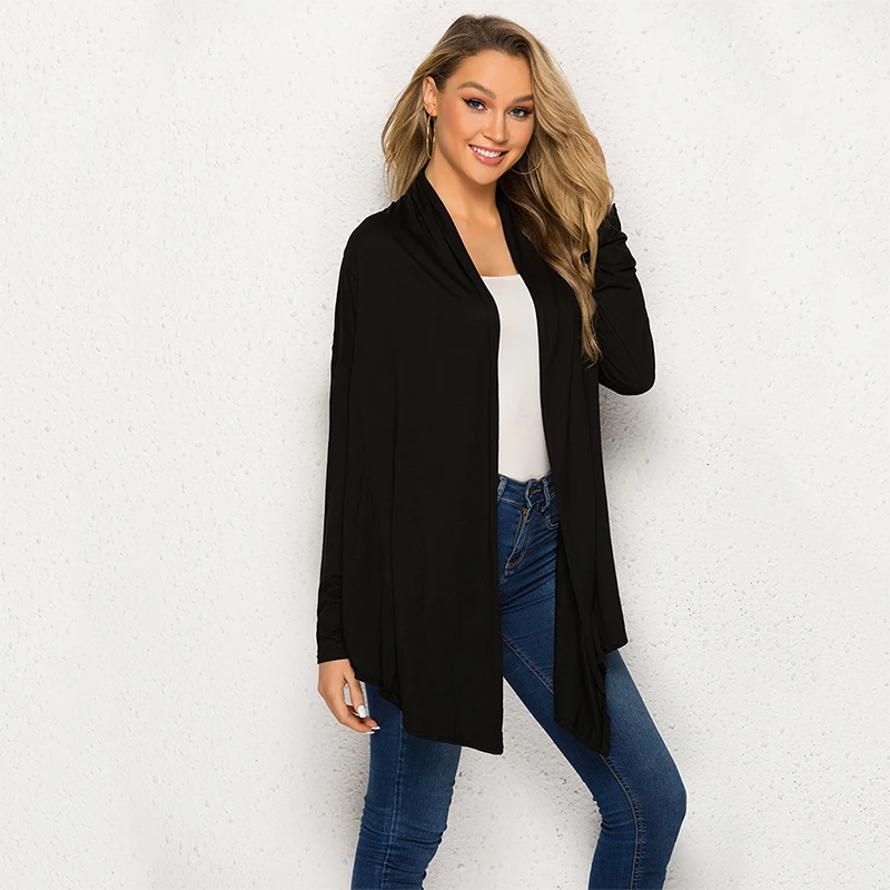 New European Women Thin Kimono Cardigan Long Sleeve Loose Irregular Hem Long Cardigan Women Outerwear Free Size Black/Gray
New European Women Thin Kimono Cardigan Long Sleeve Loose Irregular Hem Long Cardigan Women Outerwear Free Size Black/Gray