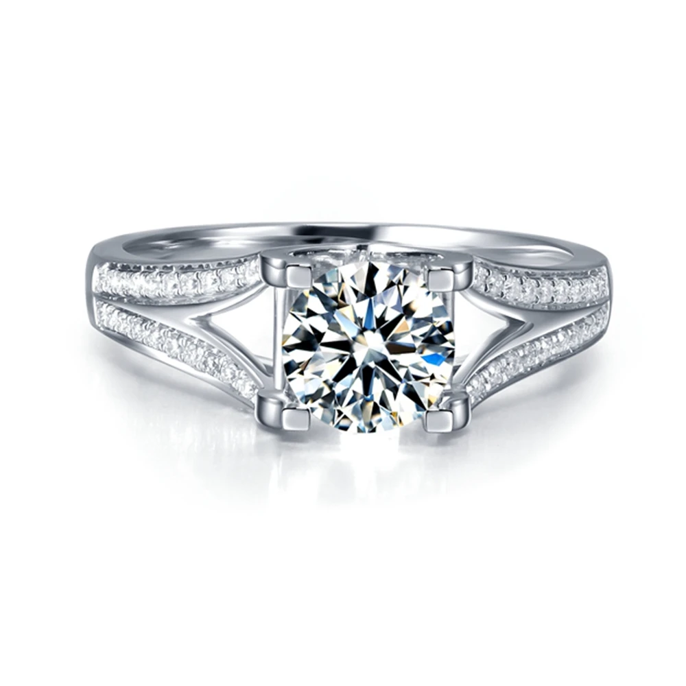 

Обручальное кольцо Moissanite Lab Grown Diamond 3 CT DF Color Lab Diamond Accent 14k из белого золота обручальные свадебные кольца