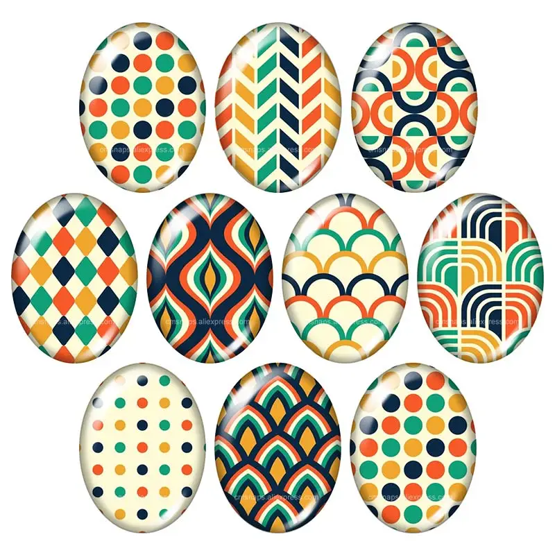 Beauty Patterns geometric Dots 10pcs mixed 13x18mm/18x25mm/30x40mm Oval photo glass cabochon demo flat back Making findings
Beauty Patterns geometric Dots 10pcs mixed 13x18mm/18x25mm/30x40mm Oval photo glass cabochon demo flat back Making findings