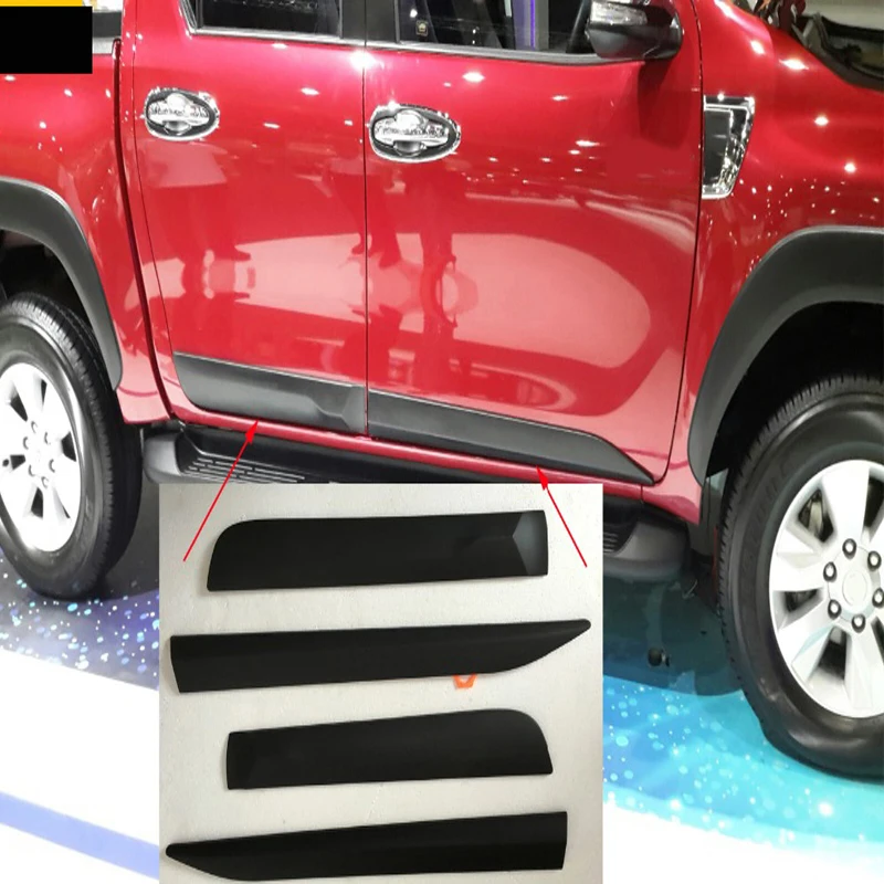 4 шт. аксессуары для Hilux ABS черные боковые наборы литья под давлением обшивка