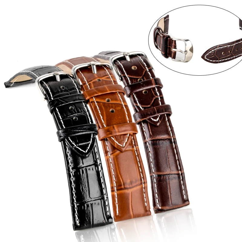 Ремешок кожаный для наручных часов 18-24 мм в стиле ретро, модный сменный Браслет со стальной пряжкой, универсальный мужской и женский браслет...
Ремешок кожаный для наручных часов 18-24 мм в стиле ретро, модный сменный Браслет со стальной пряжкой, универсальный мужской и женский браслет...