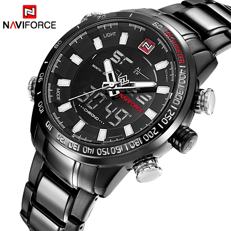 NAVIFORCE Роскошные Брендовые мужские модные спортивные часы водонепроницаемые