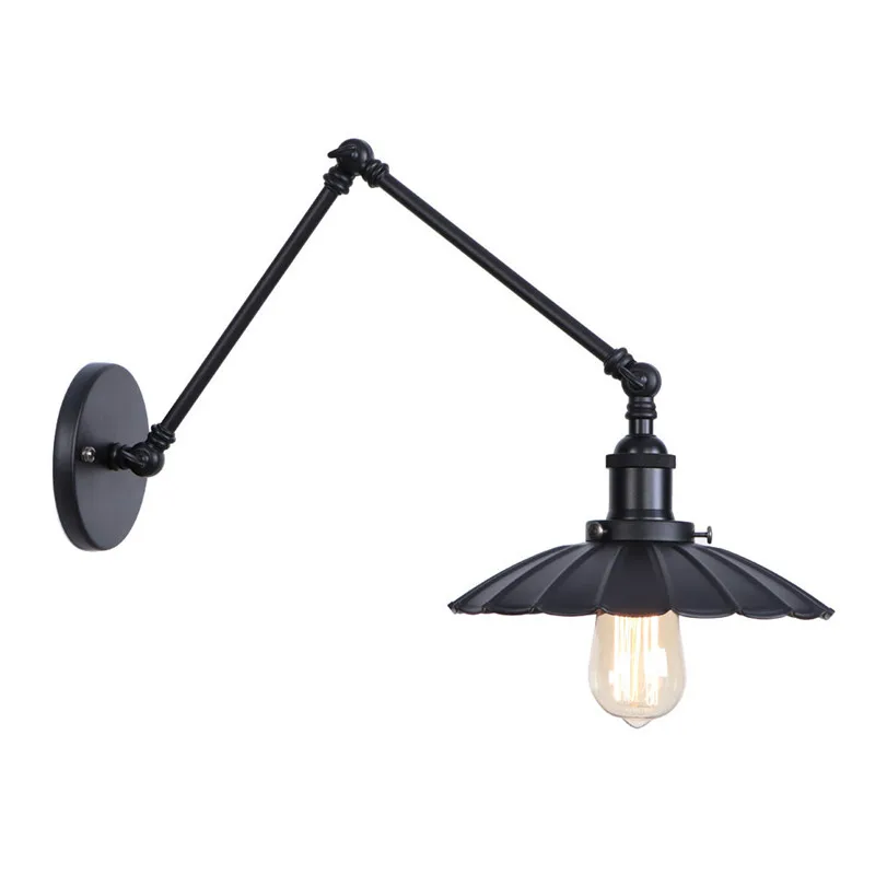 Retro Black Iron Wall Sconce Edison Long Arm Adjust Bedside Wall Lamp Loft Industrial Vintage LED Wall Light Home Lighting
Retro Black Iron Wall Sconce Edison Long Arm Adjust Bedside Wall Lamp Loft Industrial Vintage LED Wall Light Home Lighting