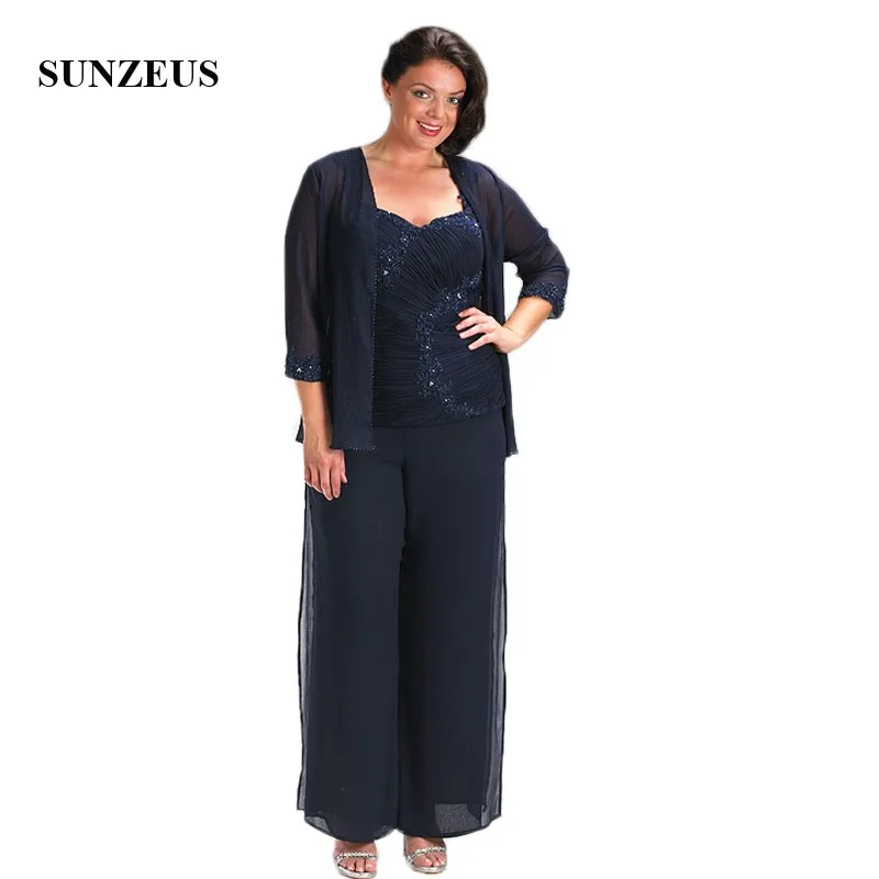 Three Quarter Sleeve Sheath Mother of the Bride Dresses with Jacket Pleats Appliques Sequins Women's Pants Suit SMD78
Three Quarter Sleeve Sheath Mother of the Bride Dresses with Jacket Pleats Appliques Sequins Women's Pants Suit SMD78