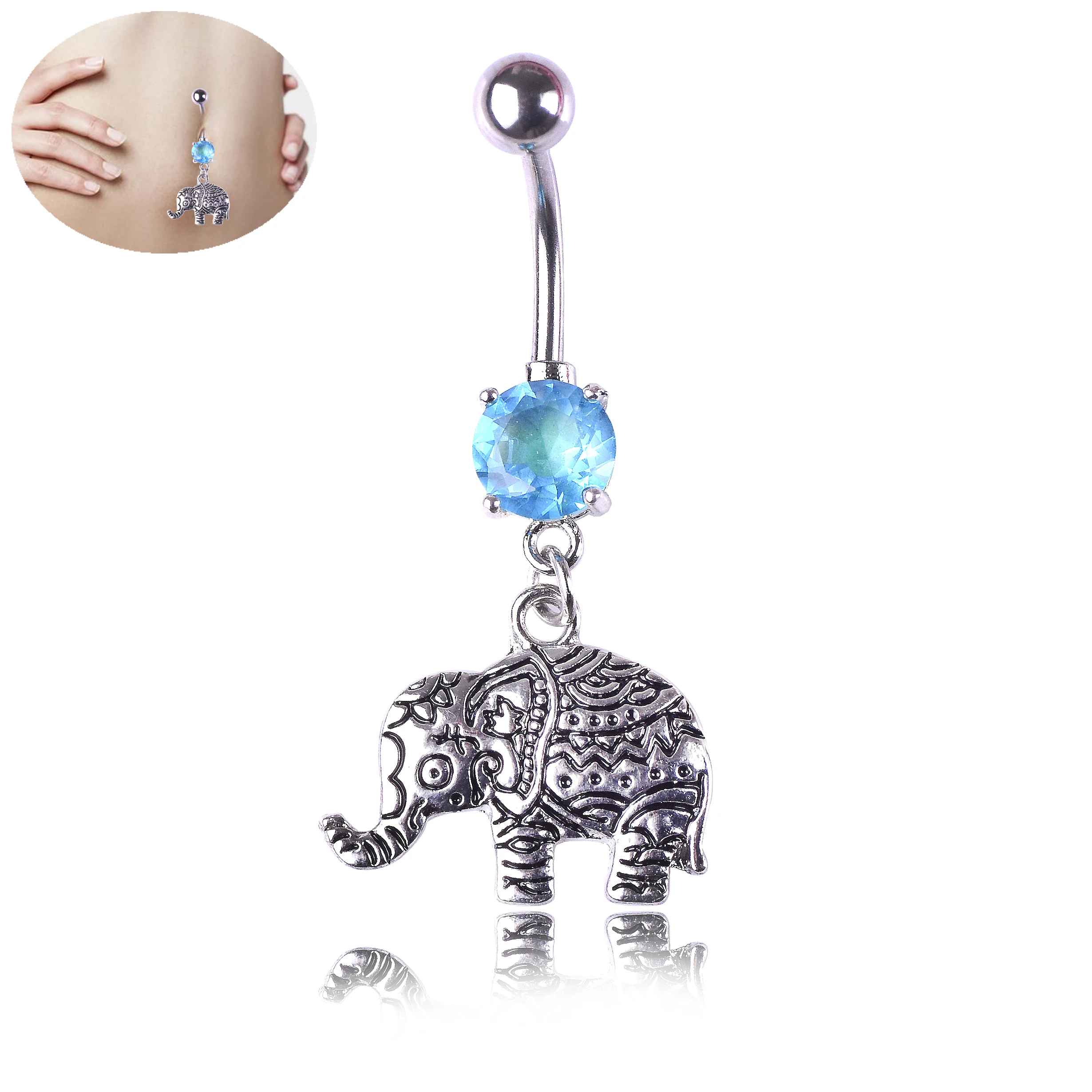 1PC New Steel Surgical Steel Vintage Navels Cute Elephant Belly Button Ring Fashion Body Piercing Navel Jewelry
1PC New Steel Surgical Steel Vintage Navels Cute Elephant Belly Button Ring Fashion Body Piercing Navel Jewelry