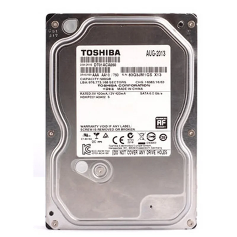 

Toshiba 3.5" Internal Hard Drive Disk 500 GB HD Internal Hard Drive 3.5 500G HDD SATA 3.0 7200RPM 32MB Cache HDD for Desktop PC