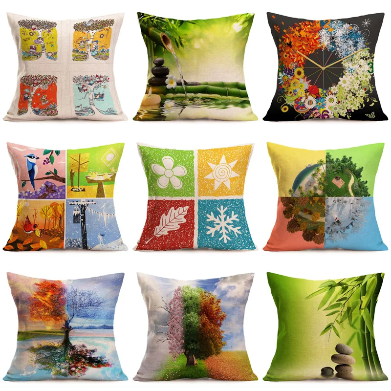 Beautiful Scenery In The Four Seasons Cushion Cover Linen Cotton Pillowcase Home Decorative Pillow Cover for Sofa Car Cojines
Beautiful Scenery In The Four Seasons Cushion Cover Linen Cotton Pillowcase Home Decorative Pillow Cover for Sofa Car Cojines