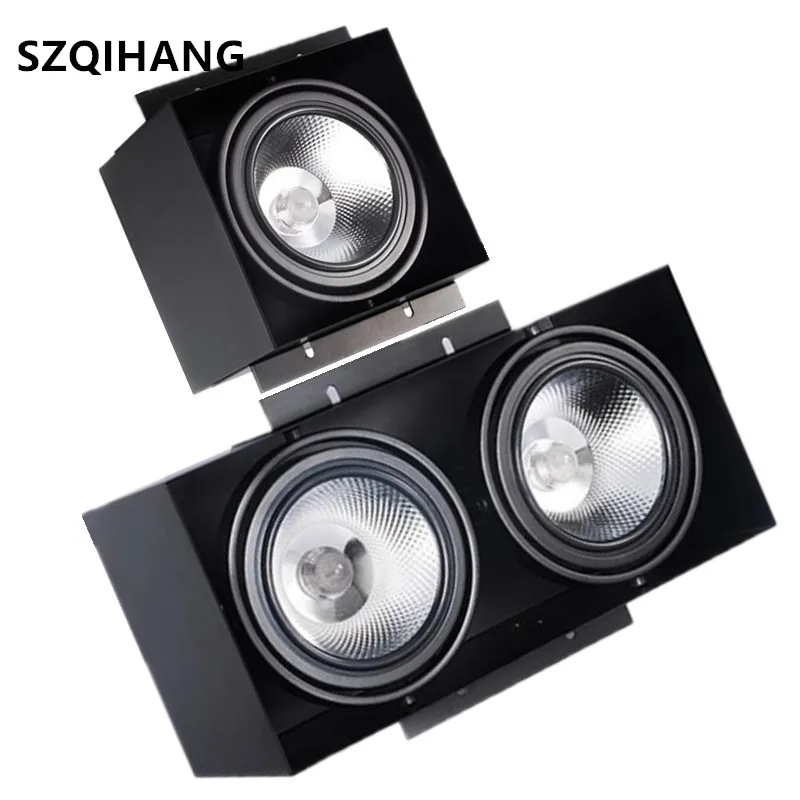 Indoor Embedded Grille Light 15W 2x15W Black COB led daring lights double-headed eye anti-glare grille spotlight 1/2/3 head
Indoor Embedded Grille Light 15W 2x15W Black COB led daring lights double-headed eye anti-glare grille spotlight 1/2/3 head