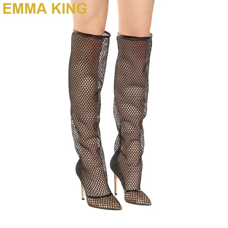 Sexy Black Fishnet Knee High Sandals Boots Women High Heels Shoes Pointed Toe Stiletto Summer Sandals Ladies High Boots 2019 New
Sexy Black Fishnet Knee High Sandals Boots Women High Heels Shoes Pointed Toe Stiletto Summer Sandals Ladies High Boots 2019 New