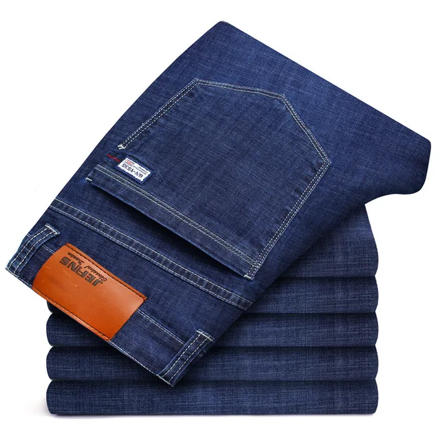 Men's spring and summer thin slim jeans Business gentleman straight stretch large size waist trousers
Men's spring and summer thin slim jeans Business gentleman straight stretch large size waist trousers