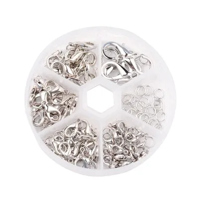 1bag Jewelry Findings Kit Starter Gold Silver Color 12mm Lobster Clasps Metal End Connectors For Bracelet Necklace Accessories
1bag Jewelry Findings Kit Starter Gold Silver Color 12mm Lobster Clasps Metal End Connectors For Bracelet Necklace Accessories