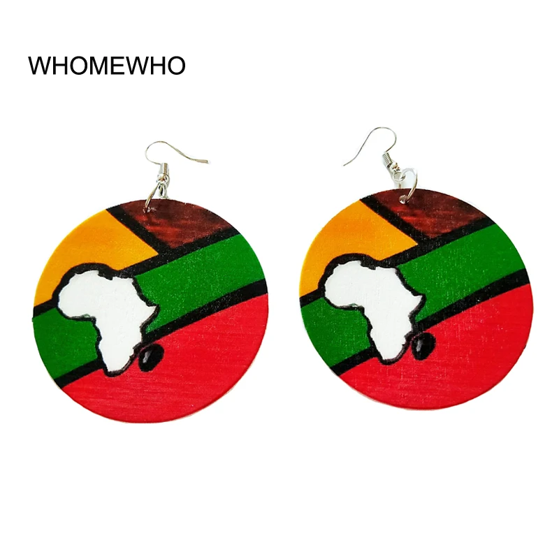 Tribal Wood Africa Map Continent Colorful Painting Geometric Round Vintage Earring Women Wooden African Bohemia Afro Ear Jewelry
Tribal Wood Africa Map Continent Colorful Painting Geometric Round Vintage Earring Women Wooden African Bohemia Afro Ear Jewelry