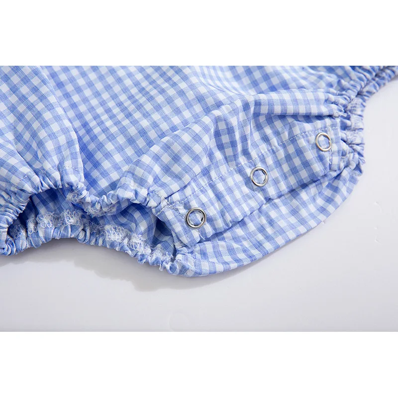 Newborn Baby Kids Boys Girls Plaid Rompers Ruffles Neckline Candy Blue Pink Color Summer Cotton Rompers
Newborn Baby Kids Boys Girls Plaid Rompers Ruffles Neckline Candy Blue Pink Color Summer Cotton Rompers