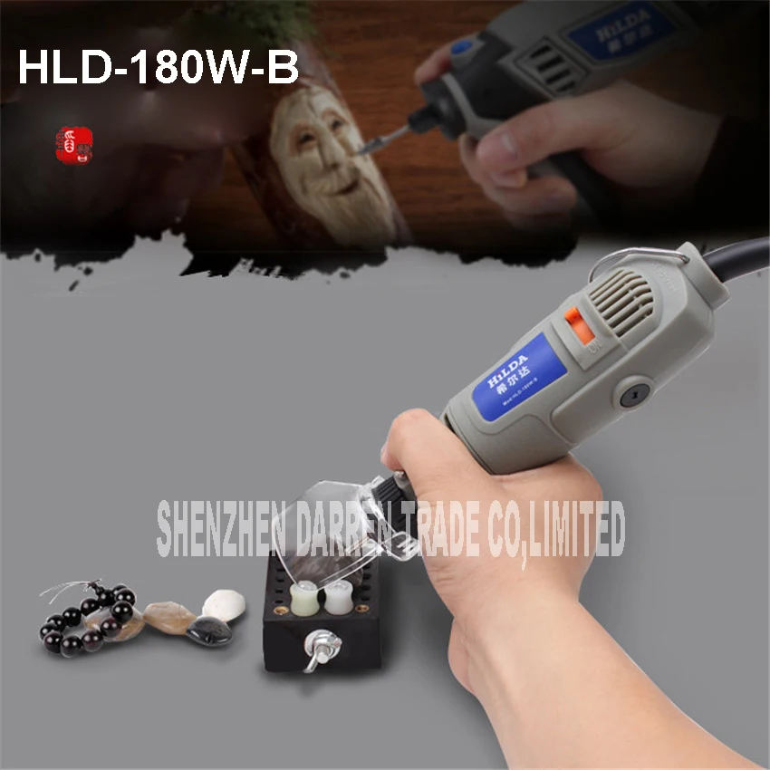 HLD-180W-B Мини дрель 220 В 180 Вт шлифовальный станок с переменной скоростью вращающийся инструмент с захватом, гибким валом и аксессуарами
HLD-180W-B Мини дрель 220 В 180 Вт шлифовальный станок с переменной скоростью вращающийся инструмент с захватом, гибким валом и аксессуарами