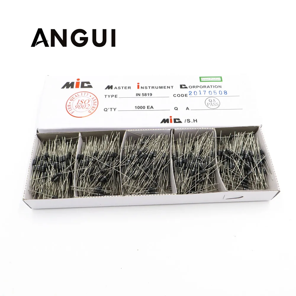 1000pcs x Diode 1A 40V 1N5819 MIC schottky barrier diodes 45mm*0.6mm for Solar Cells pv panel DIY | Электроника