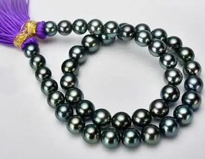 free shipping elegant AAAround 11-10mmTahitian black green pearl necklace18inch
free shipping elegant AAAround 11-10mmTahitian black green pearl necklace18inch