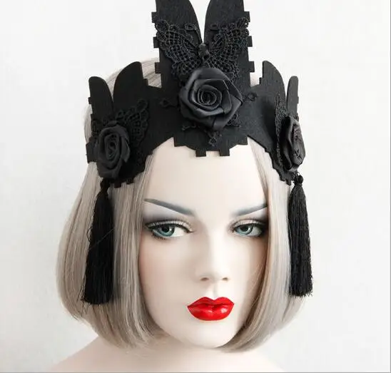 New arrival women's punk hairbands with tassel party girl's vintege headband floral hair accessories
New arrival women's punk hairbands with tassel party girl's vintege headband floral hair accessories