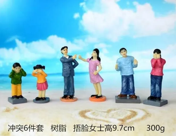 Mental sand sandbox game with Sandplay psychological product Family conflict 6pcs/set
Mental sand sandbox game with Sandplay psychological product Family conflict 6pcs/set