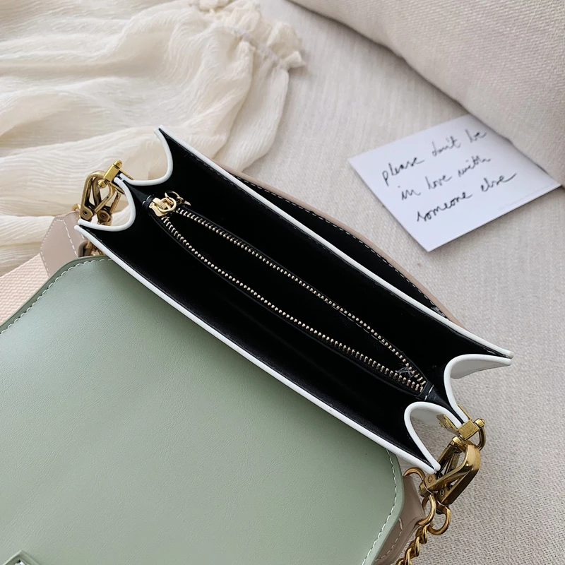 DAUNAVIA Leather Crossbody Bags For Women 2019 Green Chain Shoulder Messenger Bag Lady Travel Purses and Handbags Cross Body | Багаж и