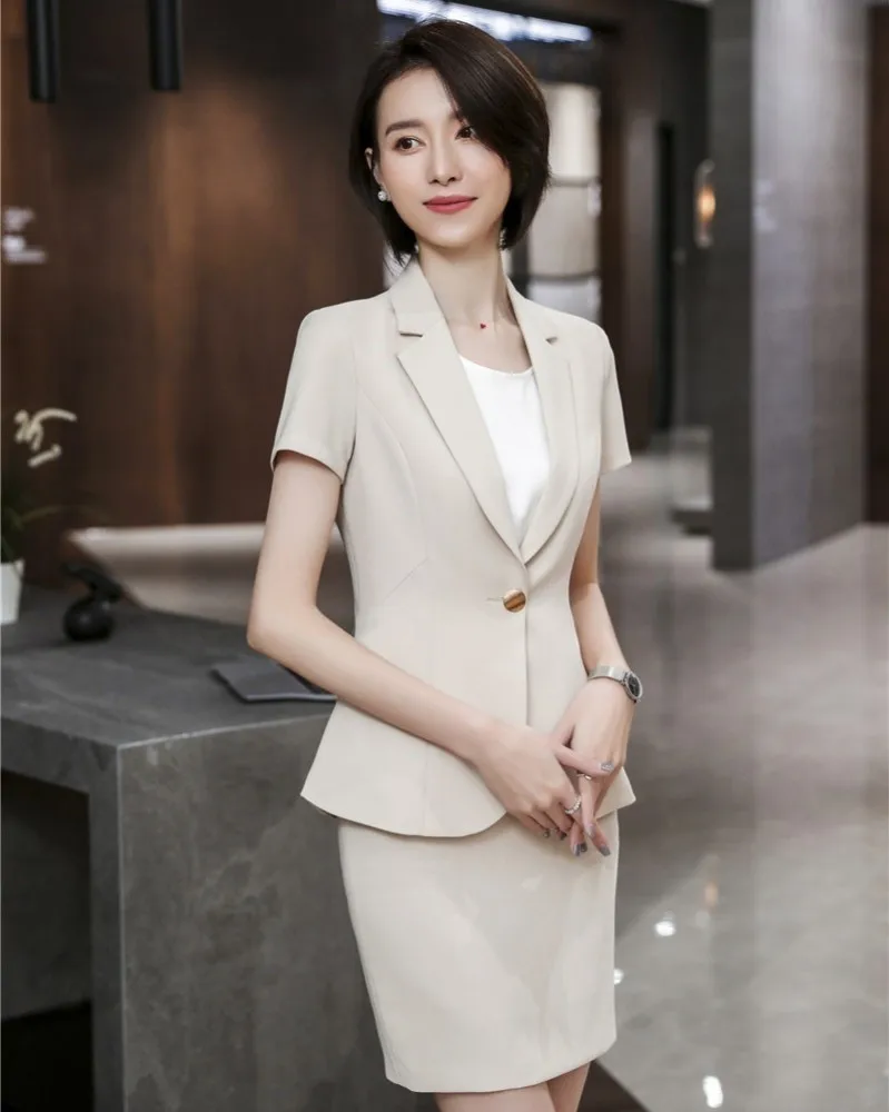Formal Women Business Suits With Tops and Skirt Ladies Office Work Wear Professional Uniform Styles Female Blazers Sets
Formal Women Business Suits With Tops and Skirt Ladies Office Work Wear Professional Uniform Styles Female Blazers Sets
