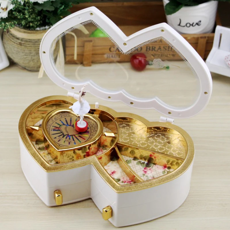 Dance Girl Music Box Double Heart Musical Jewelry Boxes Romantic Girl Birthday Classmate Girlfriends Valentine's Day Lover Gift
Dance Girl Music Box Double Heart Musical Jewelry Boxes Romantic Girl Birthday Classmate Girlfriends Valentine's Day Lover Gift