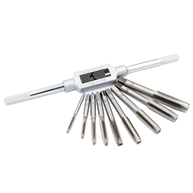8pcs/Set Hand Screw Thread Metric Plug Tap Straight Slot Machine Tap Wrench M3-M12 With Adjustable Tap Wrench Tool Suite
8pcs/Set Hand Screw Thread Metric Plug Tap Straight Slot Machine Tap Wrench M3-M12 With Adjustable Tap Wrench Tool Suite