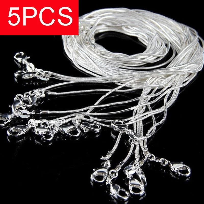 5PCS Sterling Snake Chains Necklaces Accessories Wholesale For Women 16inch-30inch Smooth Chain
5PCS Sterling Snake Chains Necklaces Accessories Wholesale For Women 16inch-30inch Smooth Chain