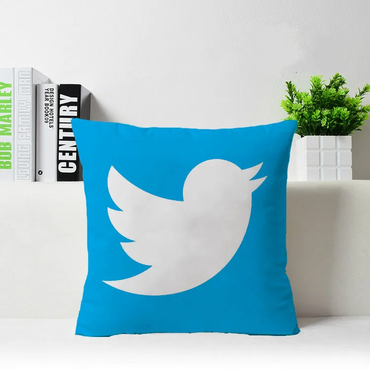 Лидер продаж в социальных медиа Twitter настроенный квадратный с молнией Бросок