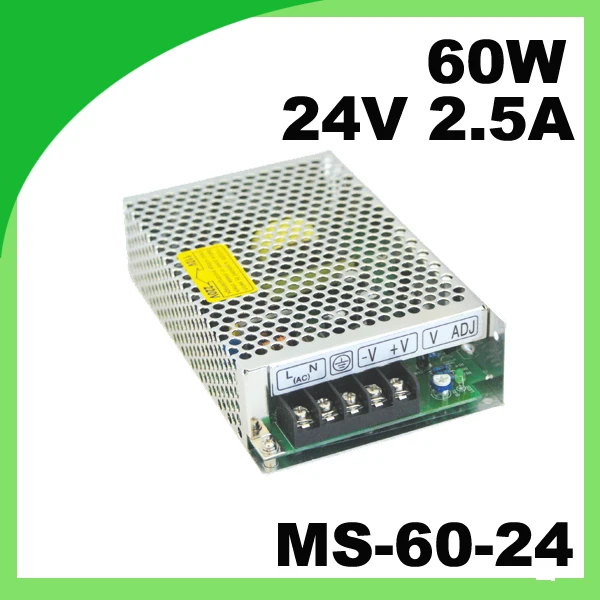 Мини-размер ac dc трансформатор MS-60-24 выход 24VDC 2.5A Мини светодиодный привод