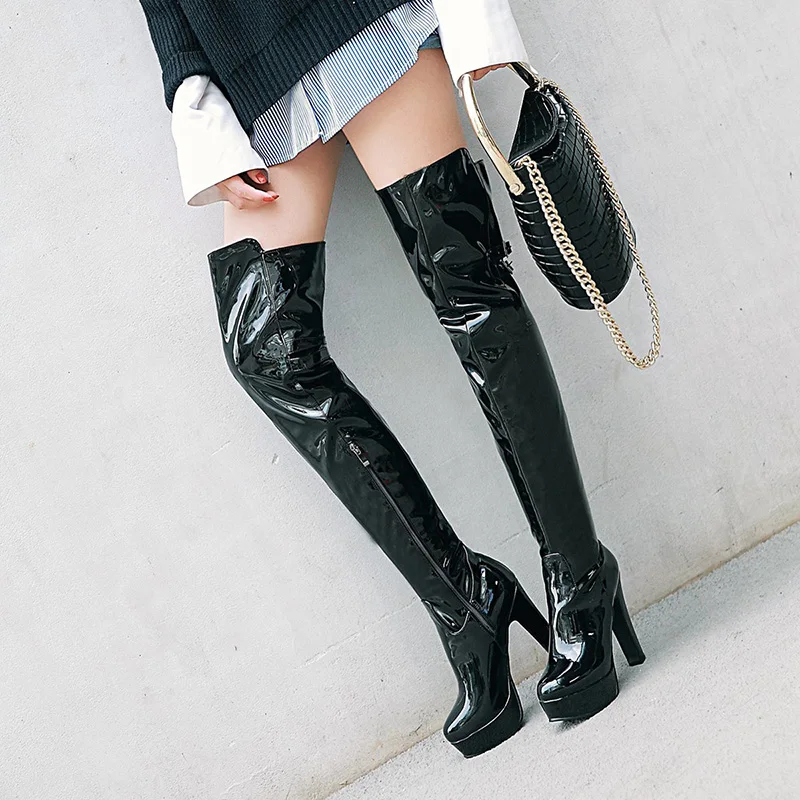 WETKISS Over The Knee Women Boots Pu Platform Boot Round Toe Zip High Heels Footwear Fashion Party Sexy Female Shoes Big Size 48
WETKISS Over The Knee Women Boots Pu Platform Boot Round Toe Zip High Heels Footwear Fashion Party Sexy Female Shoes Big Size 48