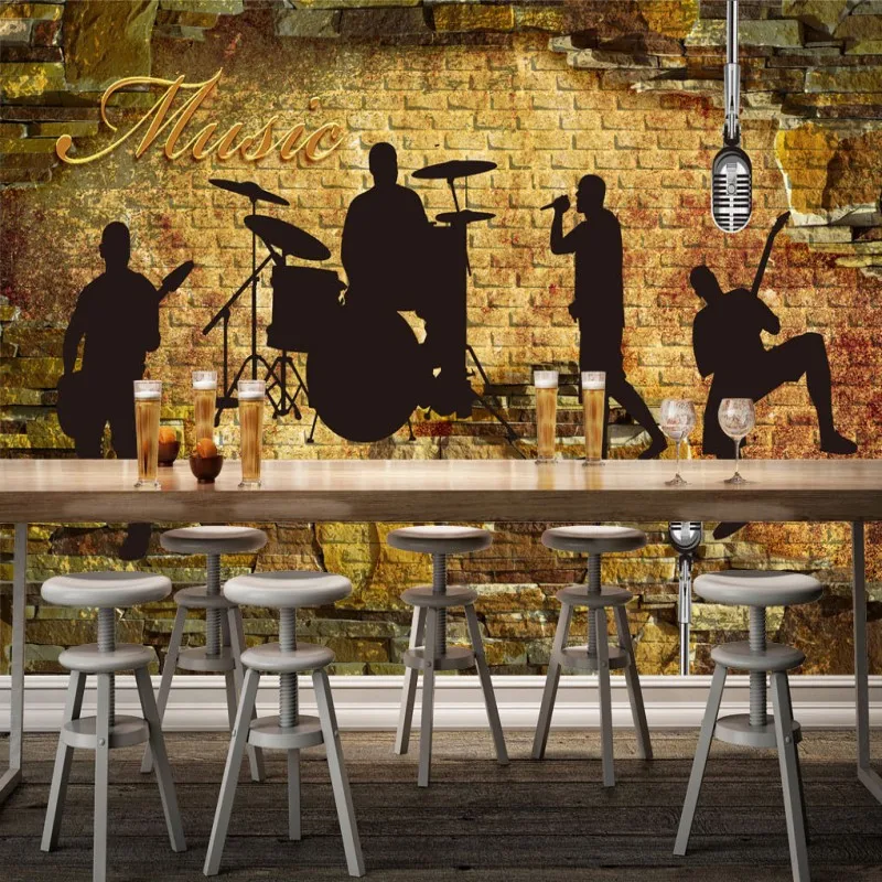 photo wallpaper Retro Brick Silhouette Band Karaoke Bar Background Wall stereo KTV wallpaper custom high quality mural
photo wallpaper Retro Brick Silhouette Band Karaoke Bar Background Wall stereo KTV wallpaper custom high quality mural